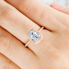 1.75CT Oval Cut Halo Moissanite Diamond Engagement Ring