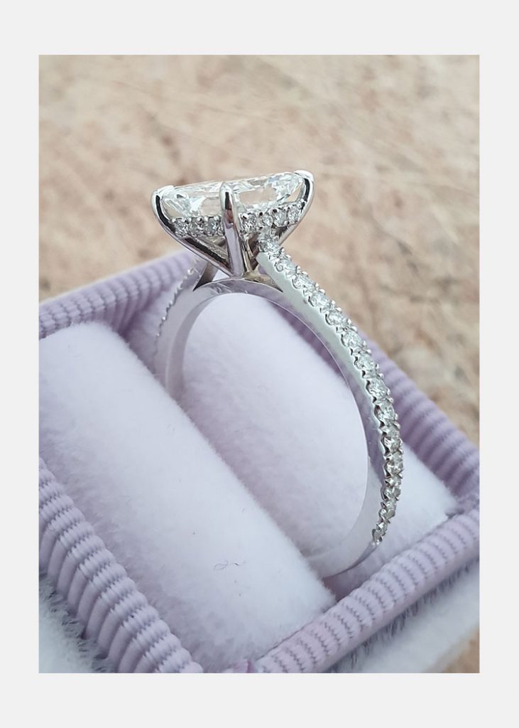 moissanite rings 14k white gold