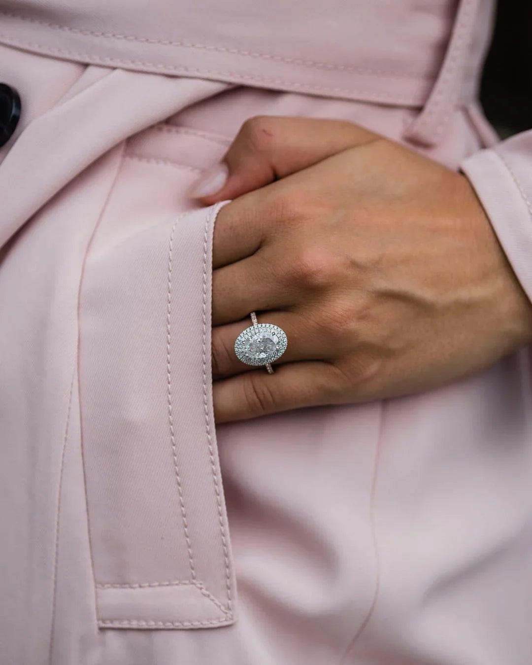 Oval Double Halo Engagement Ring