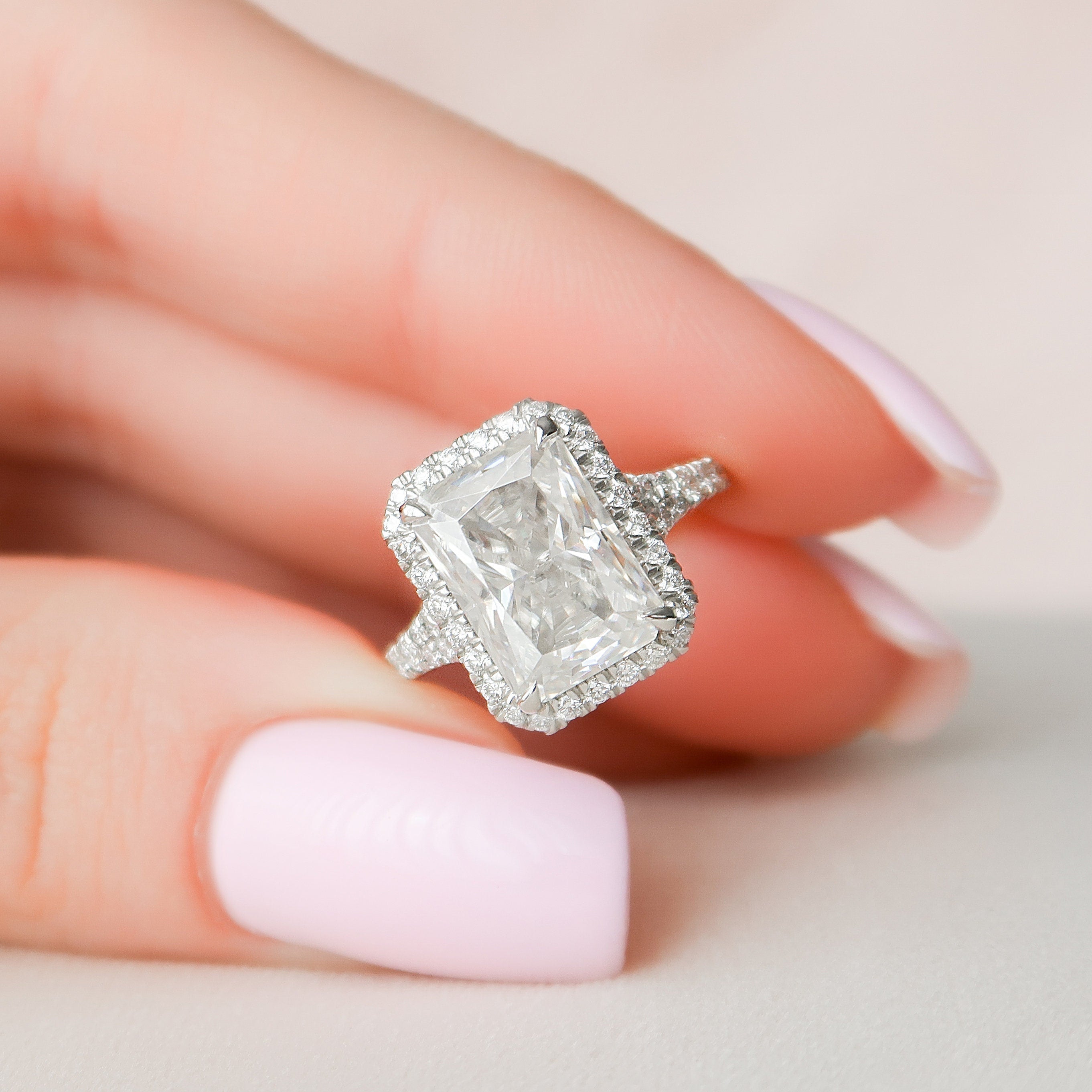 Radiant Cut Moissanite Engagement Ring
