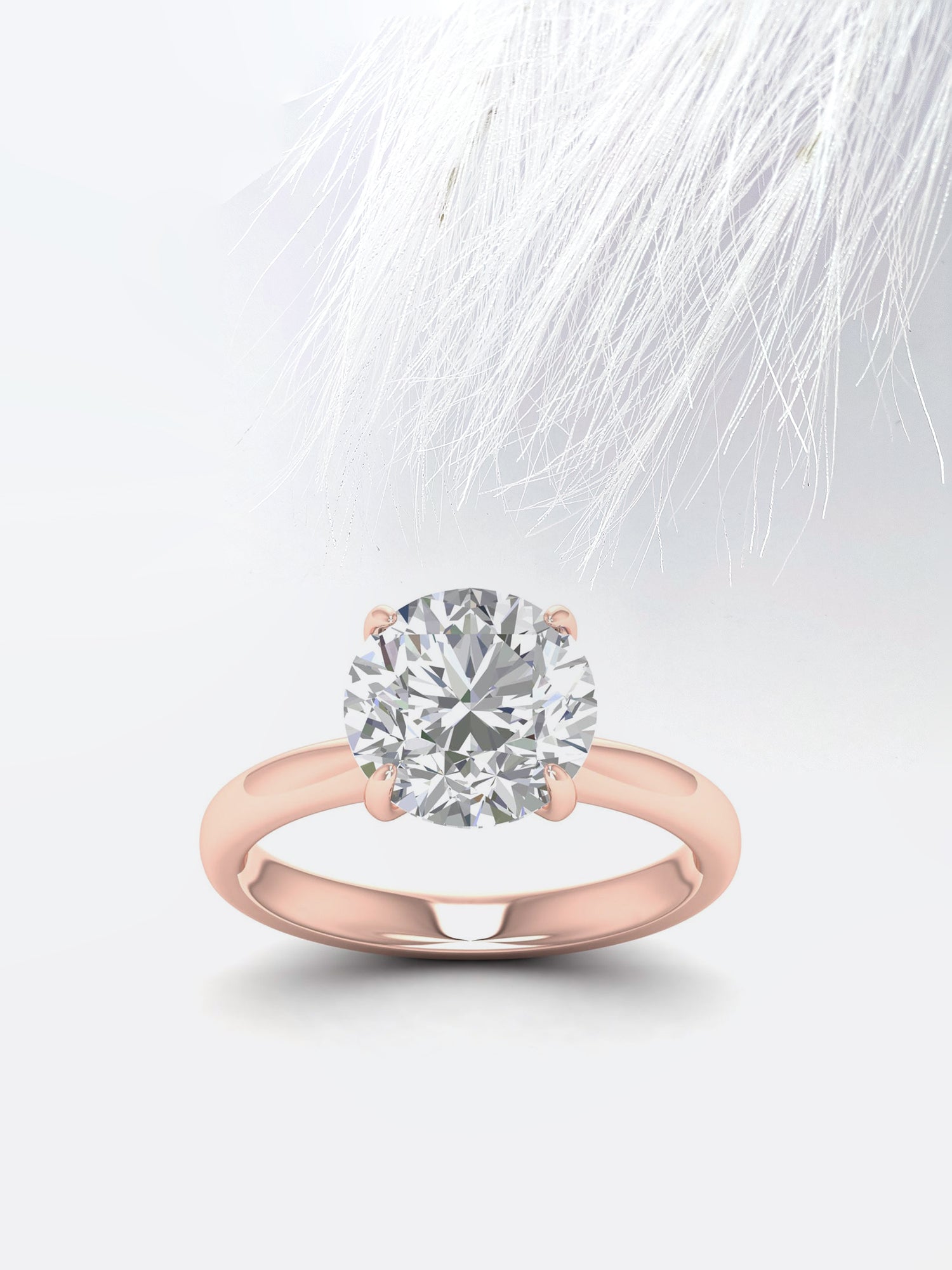 Round Cut Moissanite Cathedral Diamond Engagement Ring For Women