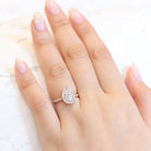 1.50CT Pear Halo Moissanite Diamond Vintage Pave Engagement Ring For Women