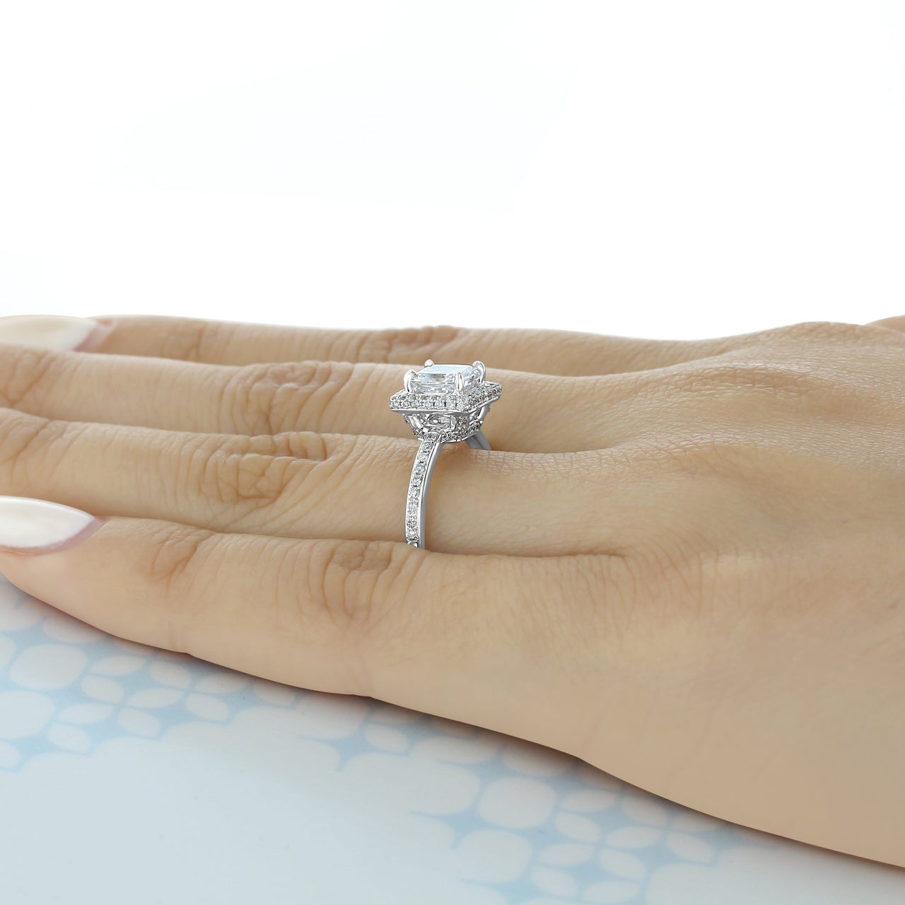 Moissanite wedding rings with side stones