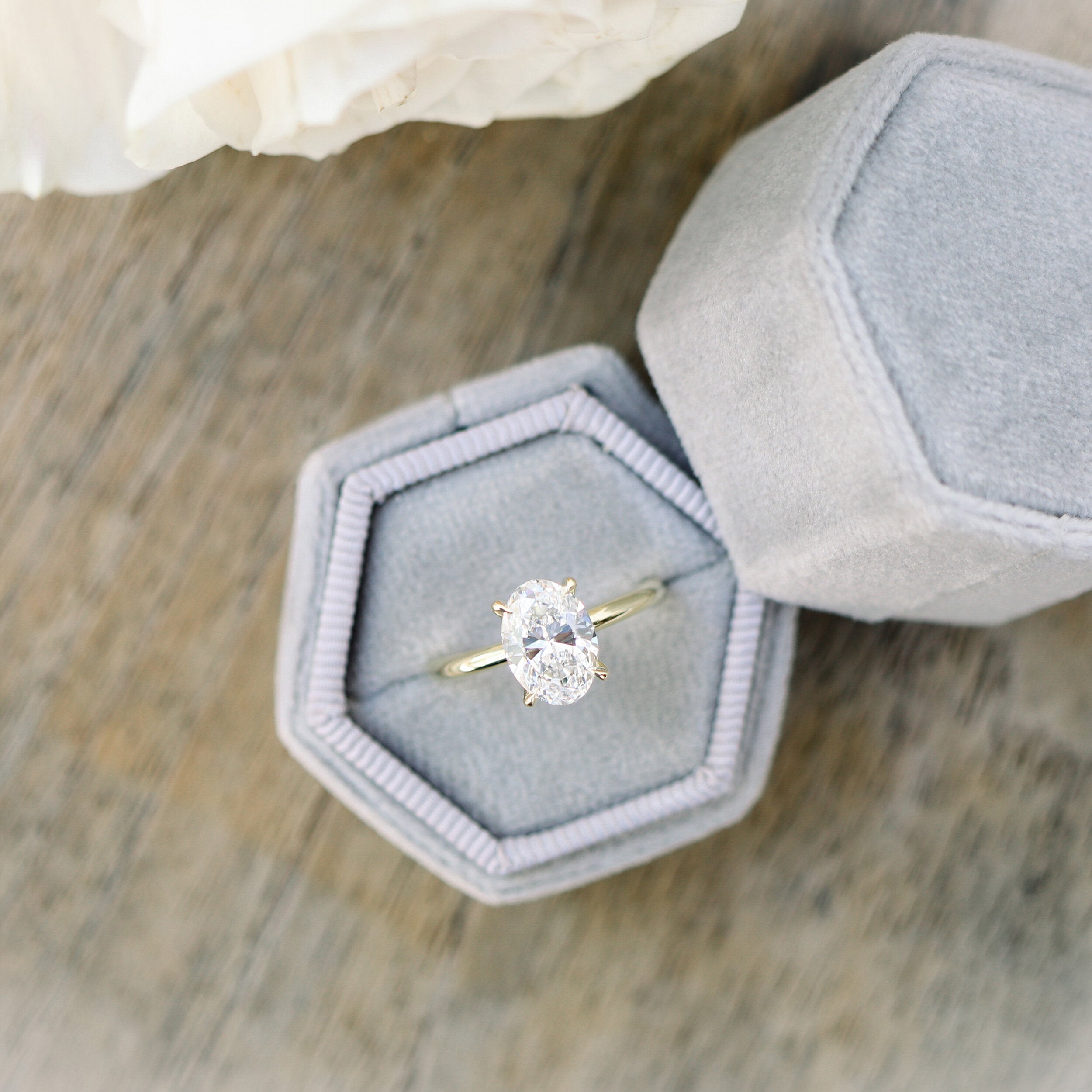 moissanite tapered band engagement ring Chicago