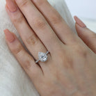 1.50CT Pear Pave Moissanite Diamond Halo Engagement Ring For Her