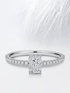 Radiant Moissanite Pave Diamond Engagement Ring For Her