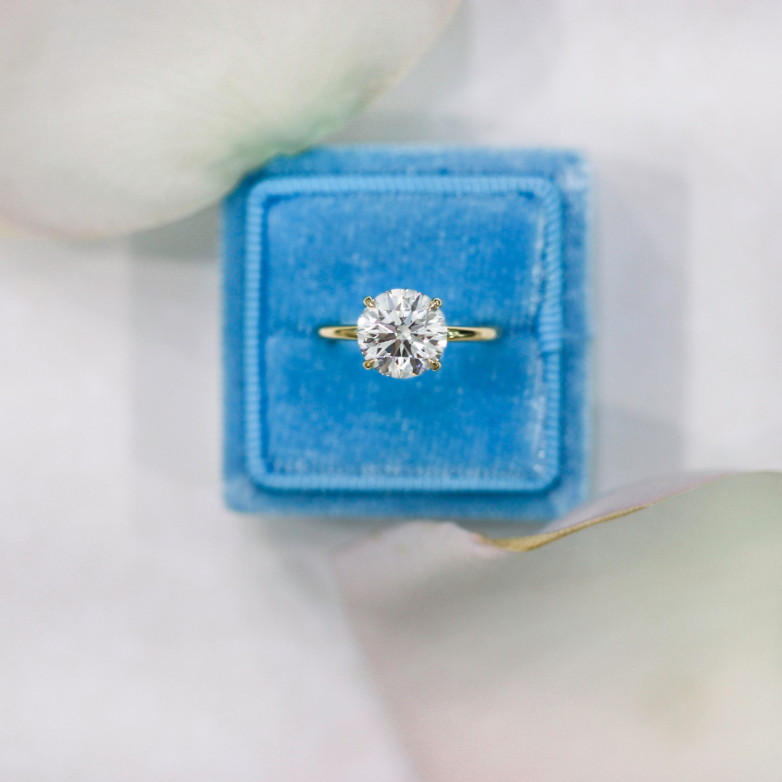 Colored moissanite rings