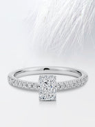 Radiant Diamond Pave Moissanite Engagement Ring For Women