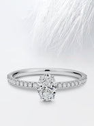 Oval Moissanite Pave Diamond Engagement Ring For Women