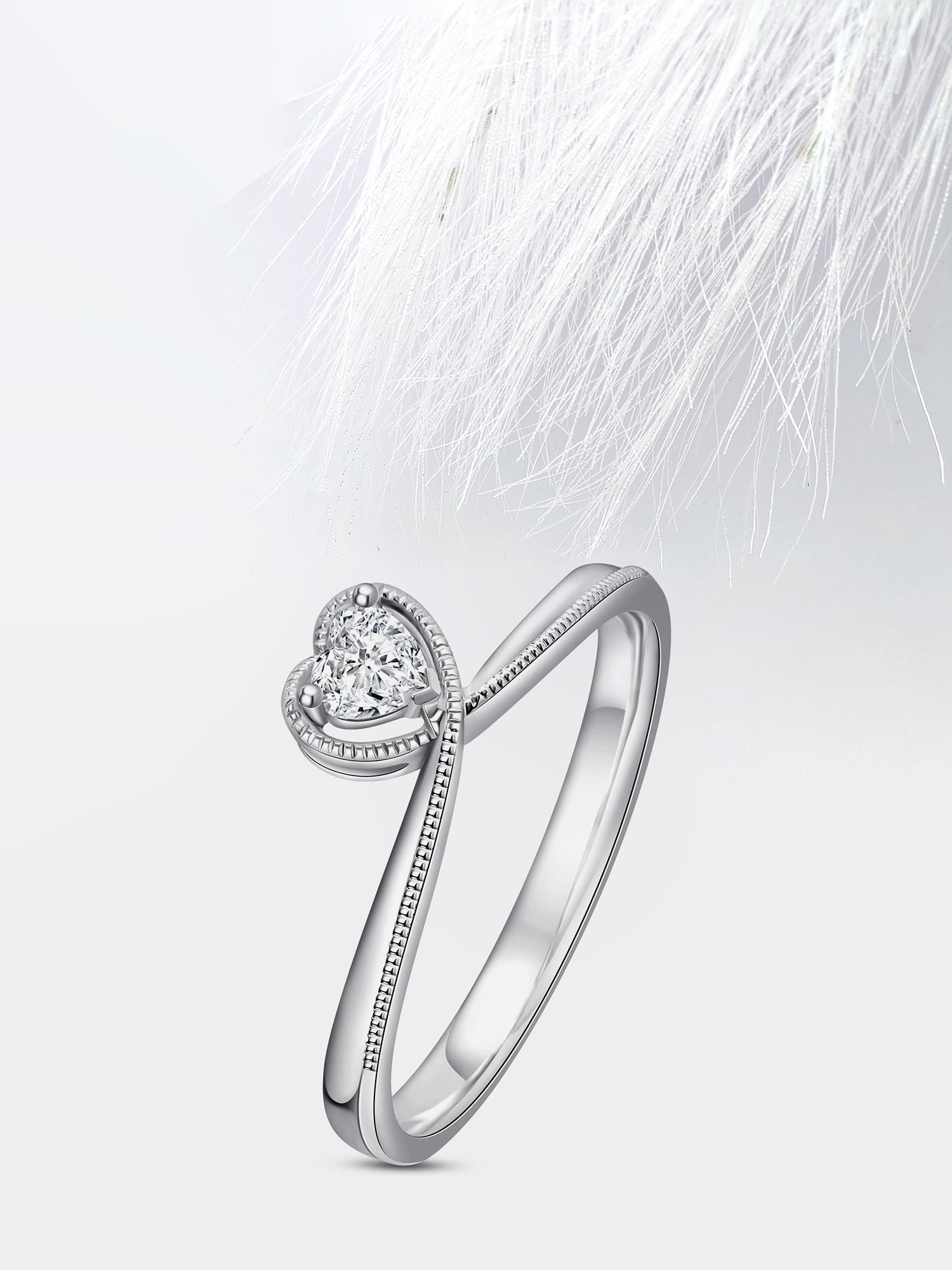 Heart Shaped Unique Diamond Engagement Ring For Women