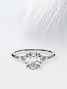 Oval Cut Moissanite Cluster Diamond Engagement Ring For Women