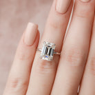 Emerald Cut Moissanite Engagement Ring