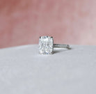 Elongated Cushion Diamond Alternative Ring