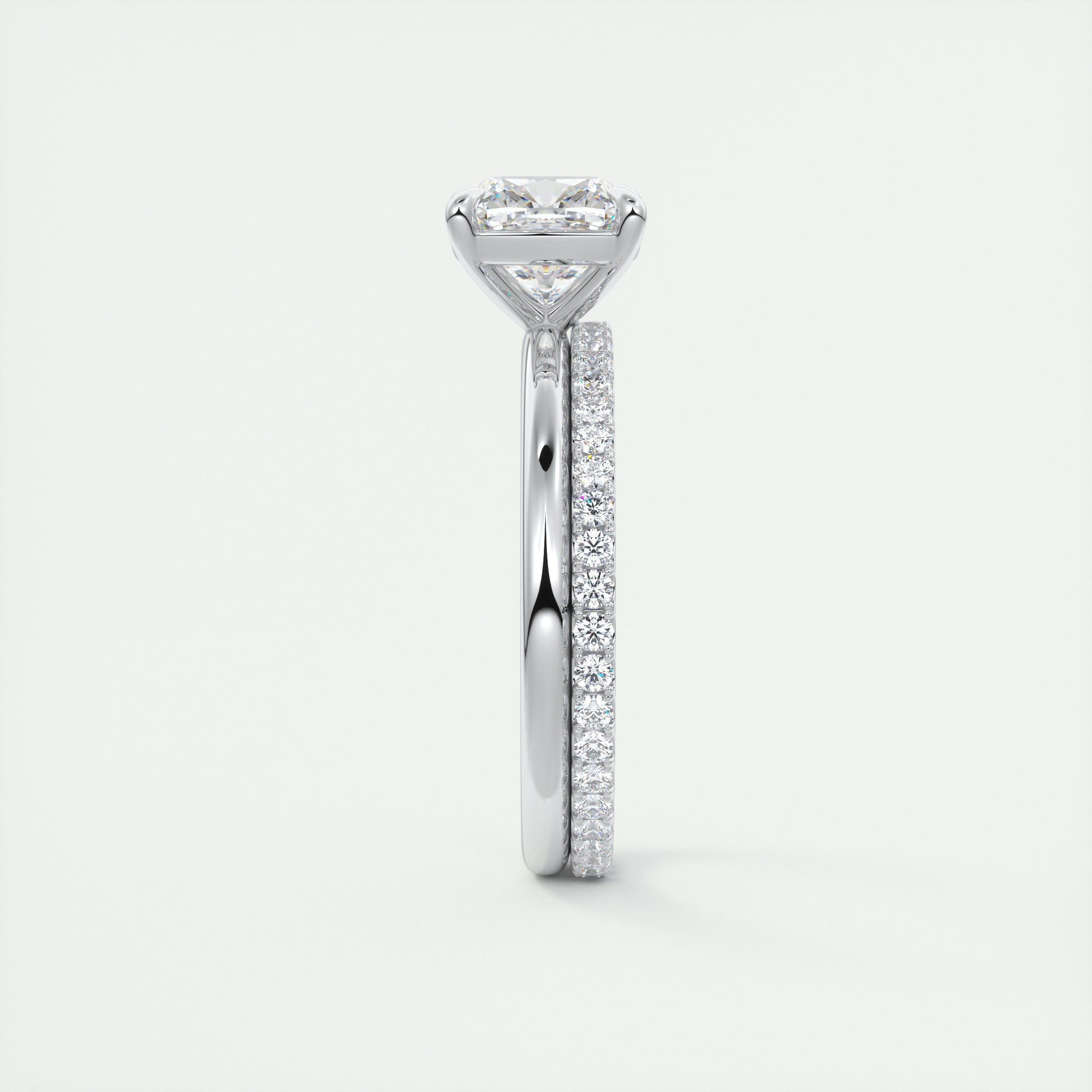 2CT Cushion Cut Moissanite Solitaire Prong Engagement Ring