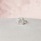 4.0CT Cushion Halo Moissanite Diamond Pave Engagement Ring For Women