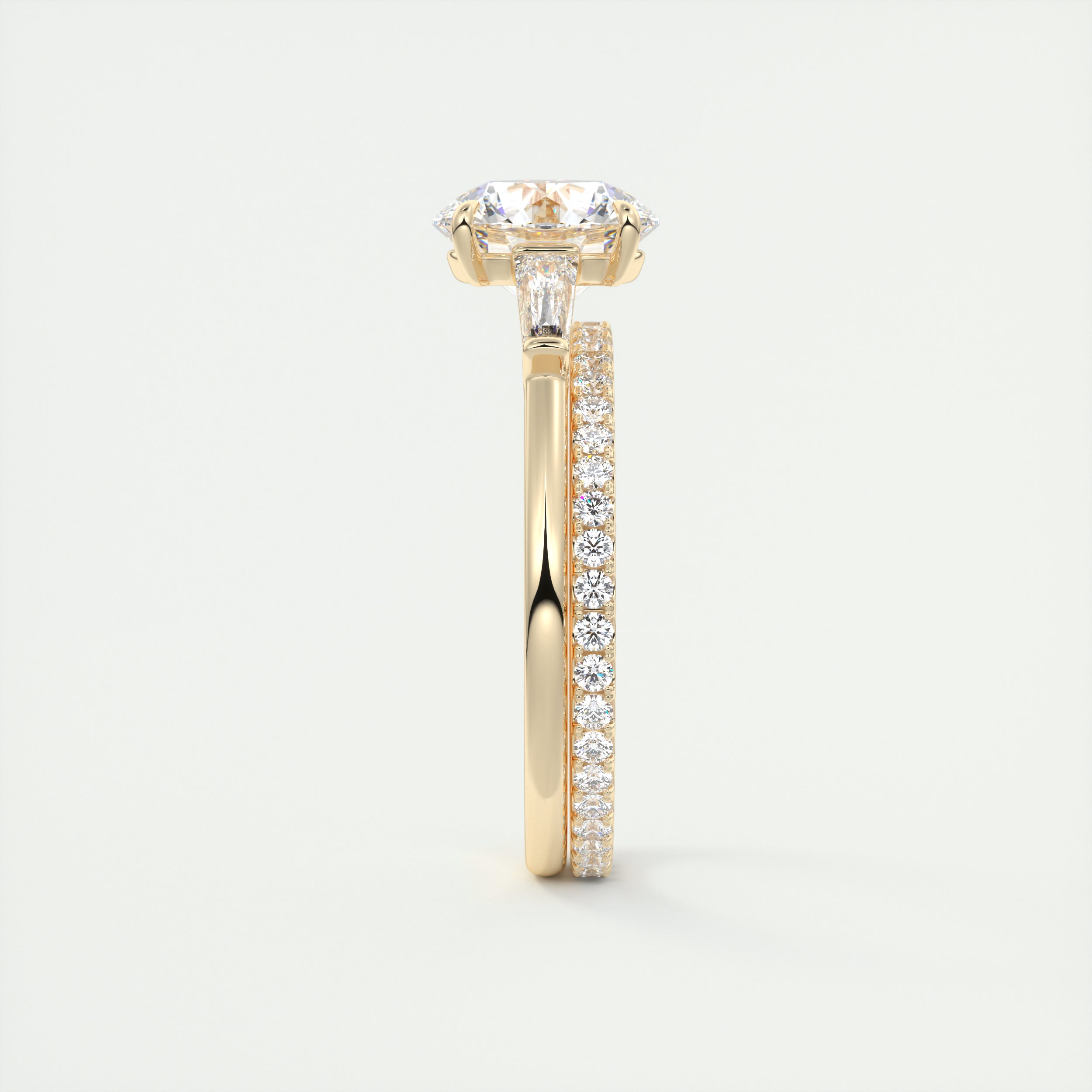 2CT Round Cathedral Set Moissanite Diamond Three Stone Engagement Ring For Women