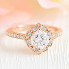 1.0CT Cushion Vintage Halo Moissanite Diamond Channel Set Engagement Ring For Her