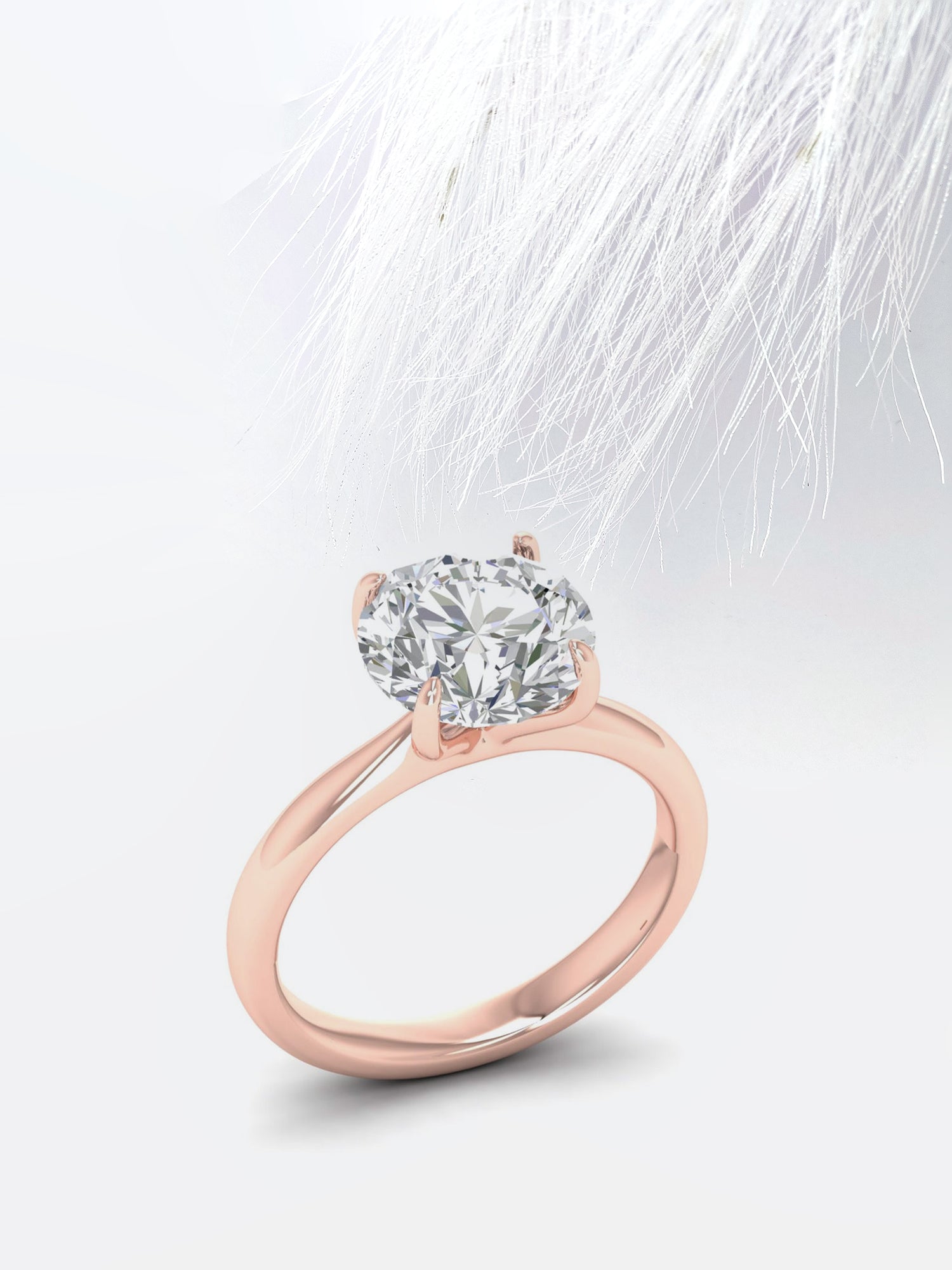 Round Cut Moissanite Cathedral Diamond Engagement Ring For Women