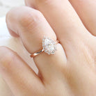 1.0CT Pear Cut Diamond Tiara Moissanite Halo Engagement Ring