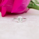 2.0CT Emerald Cut Moissanite Classic Pave Diamond Engagement Ring