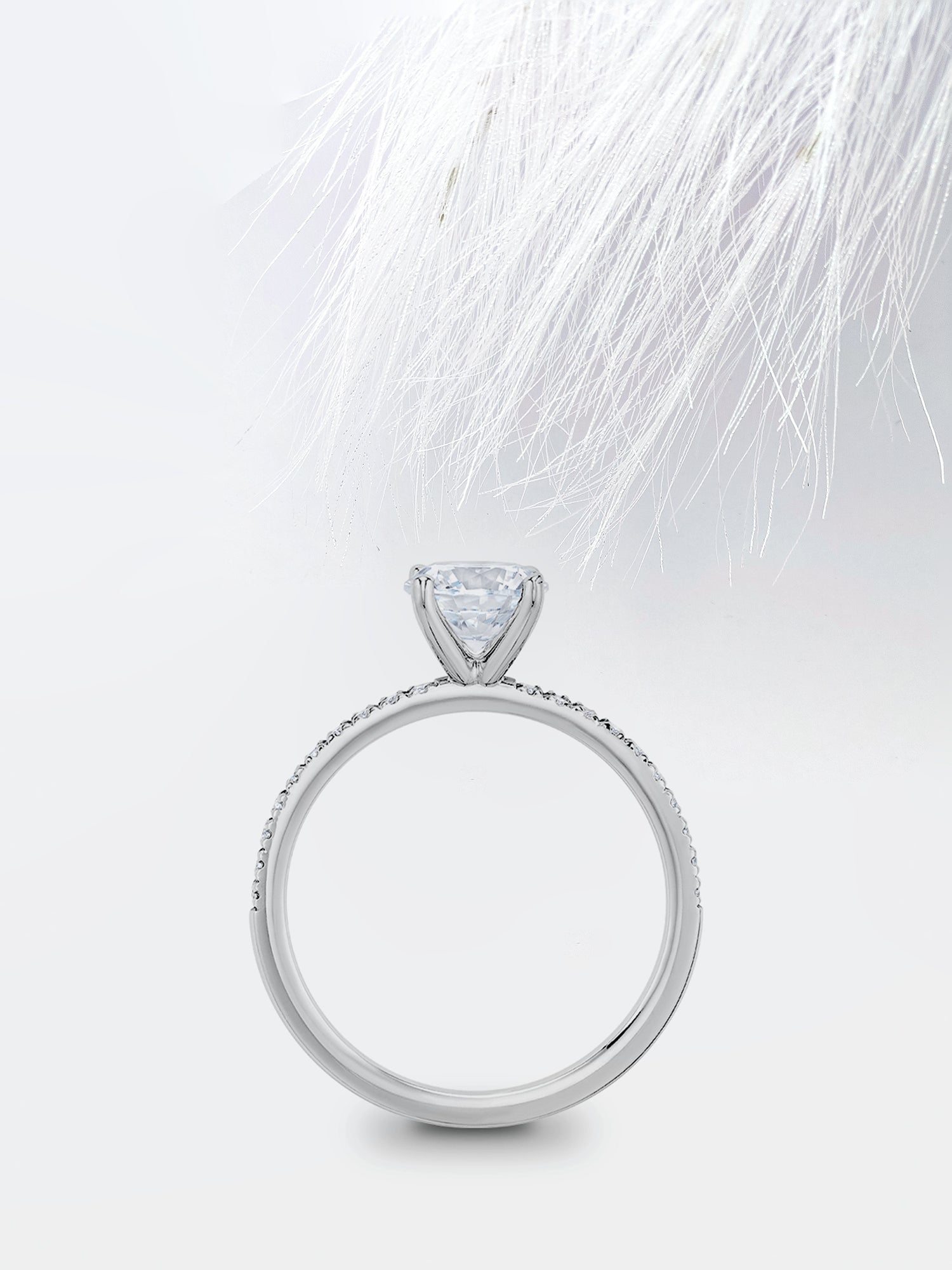Princess Diamond Cathedral Set Moissanite Engagement Ring For Women
