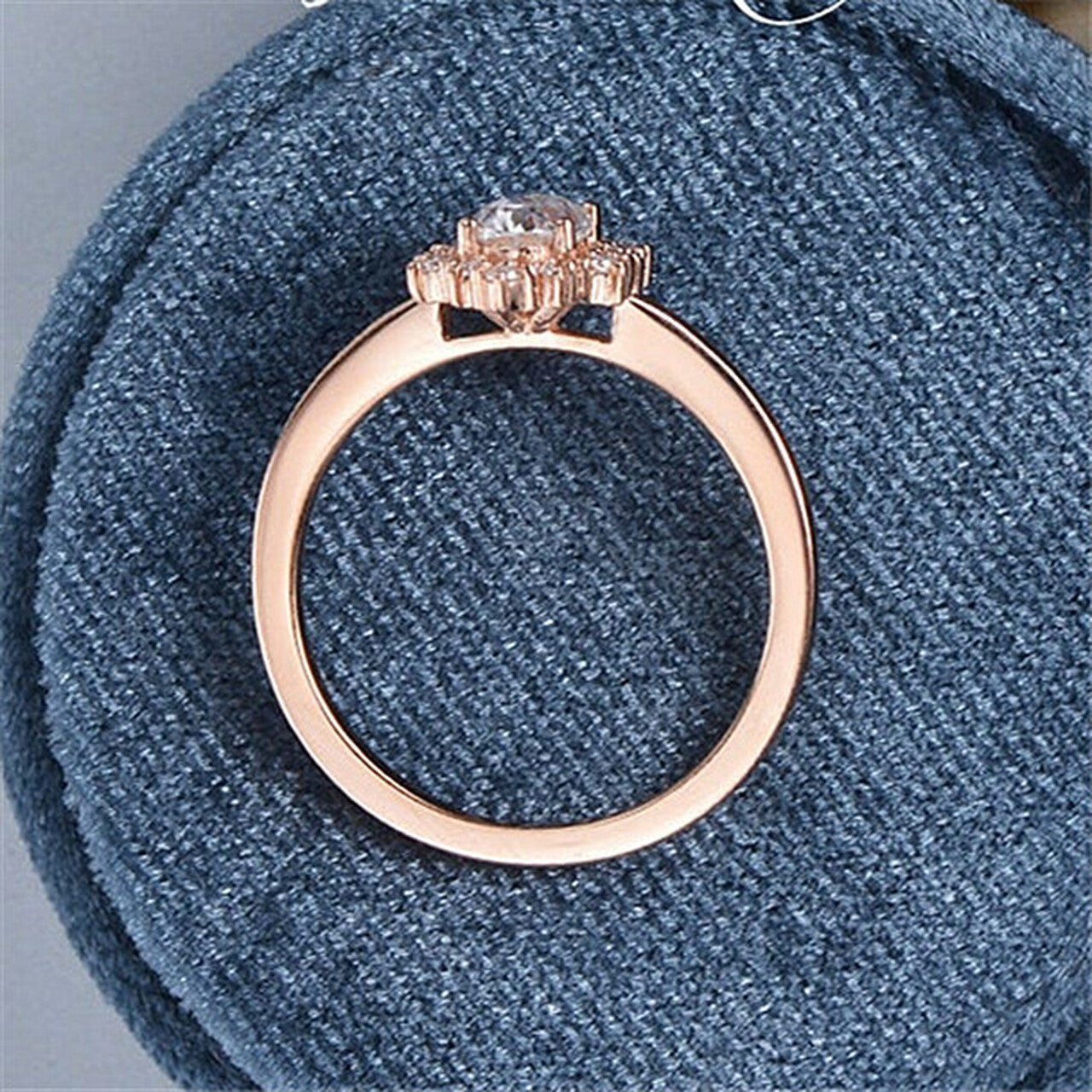 Moissanite ring setting styles, 1.0CT Oval Cut Rose Gold Cluster Moissanite  Engagement Ring, and trends, guide