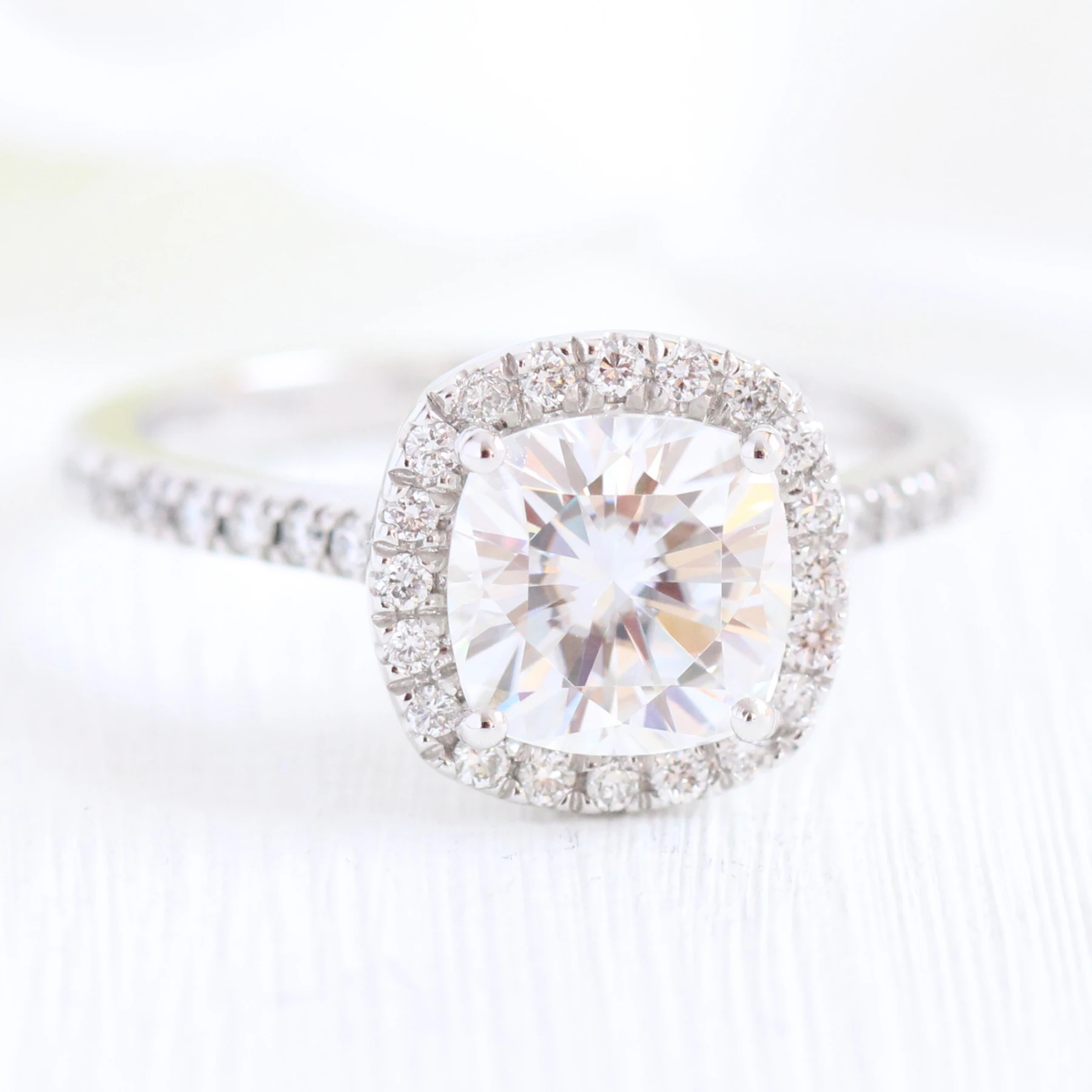 Moissanite wedding jewelry for rustic chic wedding