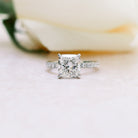 2.50CT Cushion Cut Moissanite Petite Pave Diamond Engagement Ring