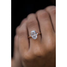 4.0CT Elongated Oval Moissanite Diamond Solitaire Engagement Ring