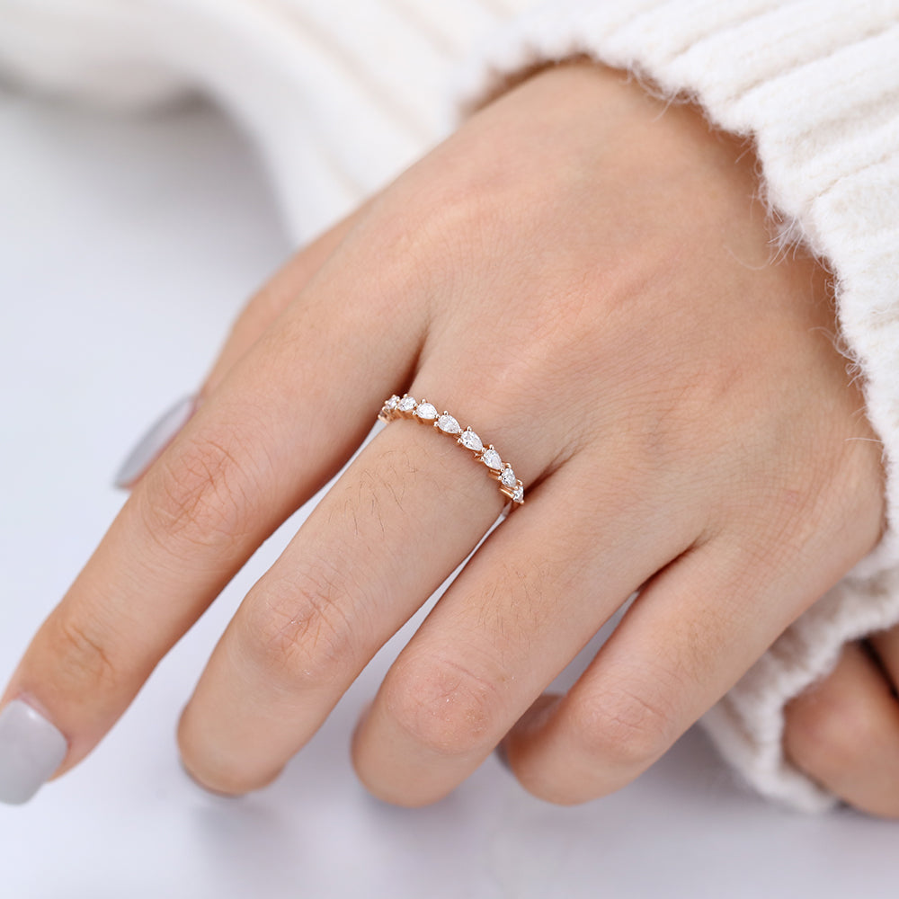 pear-shaped-moissanite-half-eternity-wedding-band