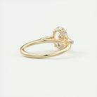 2CT Oval Three Stone Moissanite Diamond Engagement Ring With Solitaire Setting