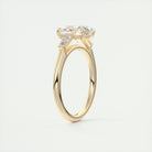 2CT Oval Three Stone Moissanite Diamond Engagement Ring With Solitaire Setting