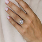 4.65CT Crushed Ice Hybrid Cushion Cut Hidden Halo Moissanite Engagement Ring
