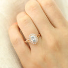 1.50CT Vintage Oval  Cut Diamond  Moissanite Halo Engagement Ring