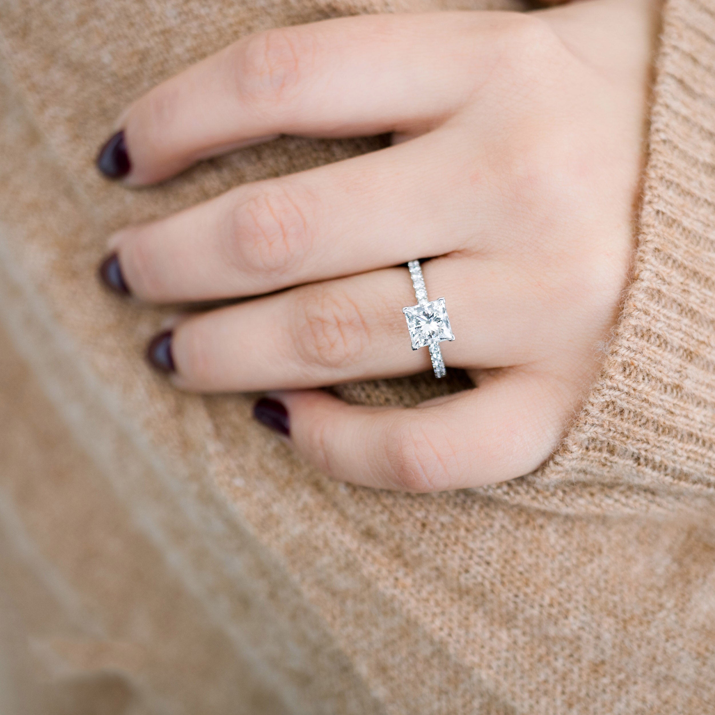 Moissanite diamond pear pendant necklace