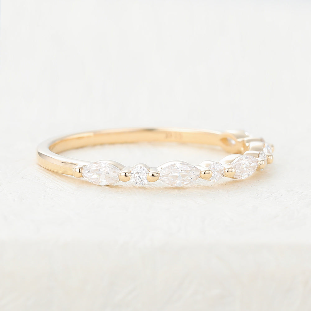 round-marquise-shaped-moissanite-alternative-stone-wedding-band