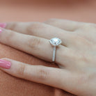1.0CT Cushion Vintage Halo Moissanite Diamond Channel Set Engagement Ring For Her