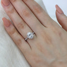 1.50CT Cathedral Set Oval Pave Diamond Moissanite Halo Engagement Ring