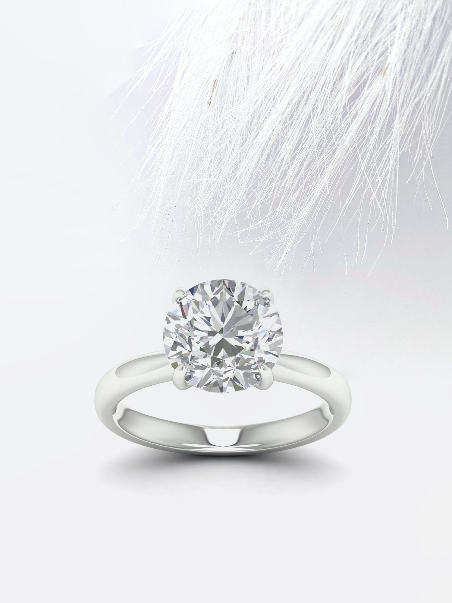 Round Cut Moissanite Cathedral Diamond Engagement Ring For Women