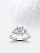 Radiant Cut Diamond Three Stone Moissanite Engagement Ring For Her