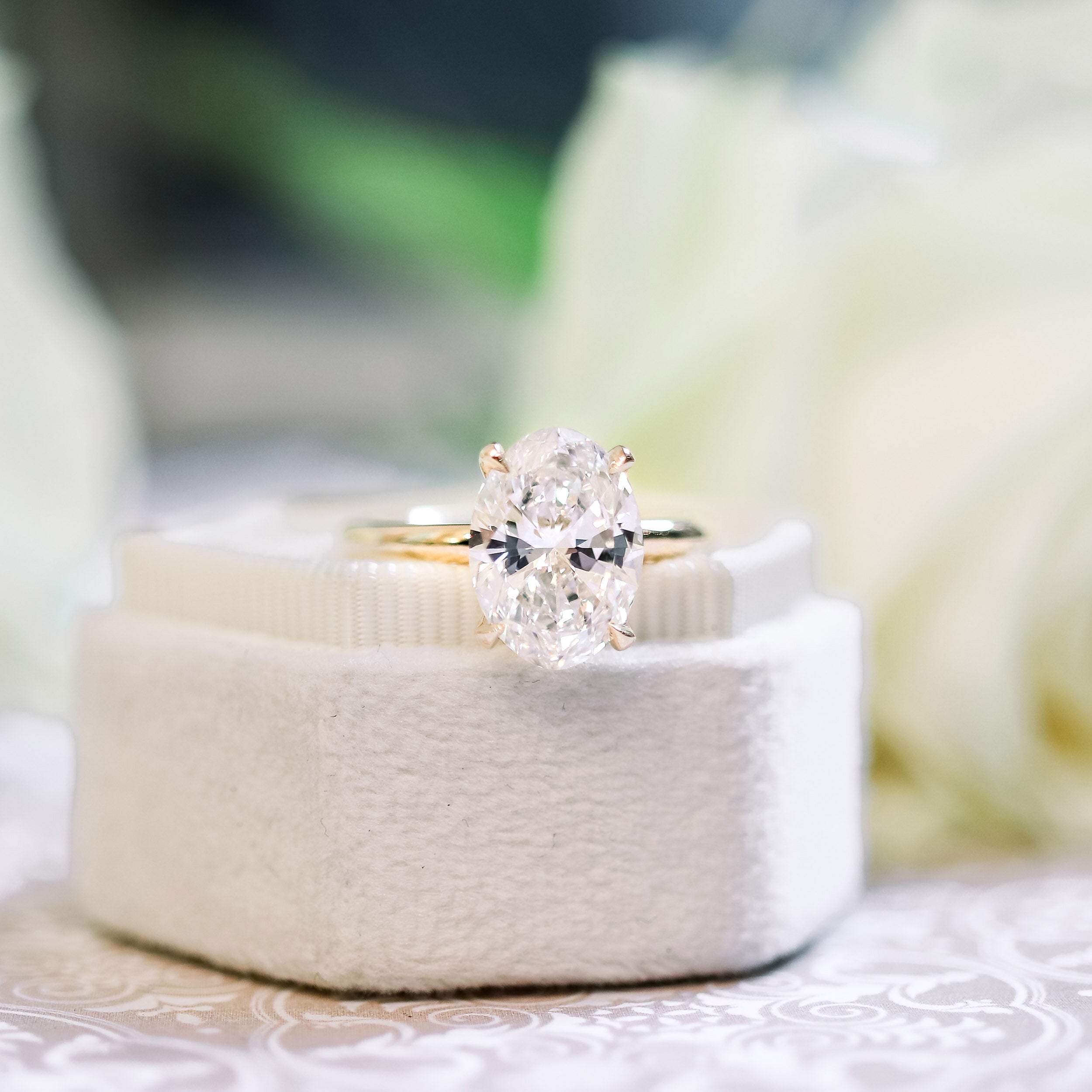 moissanite bar setting band engagement ring Chicago