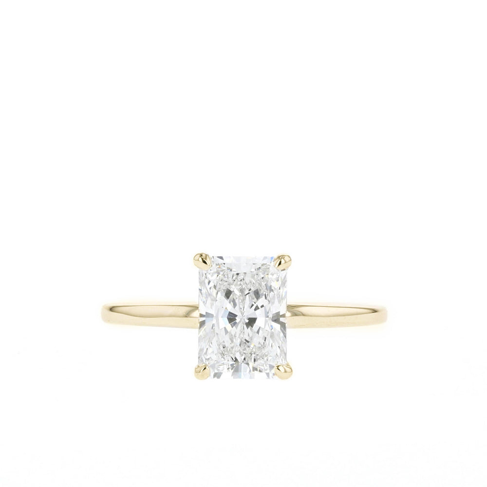 1.70ct Radiant Four Prong Moissanite Diamond Solitaire Engagement Ring