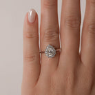 0.75CT Pear Halo Moissanite Diamond Solitaire Engagement Ring
