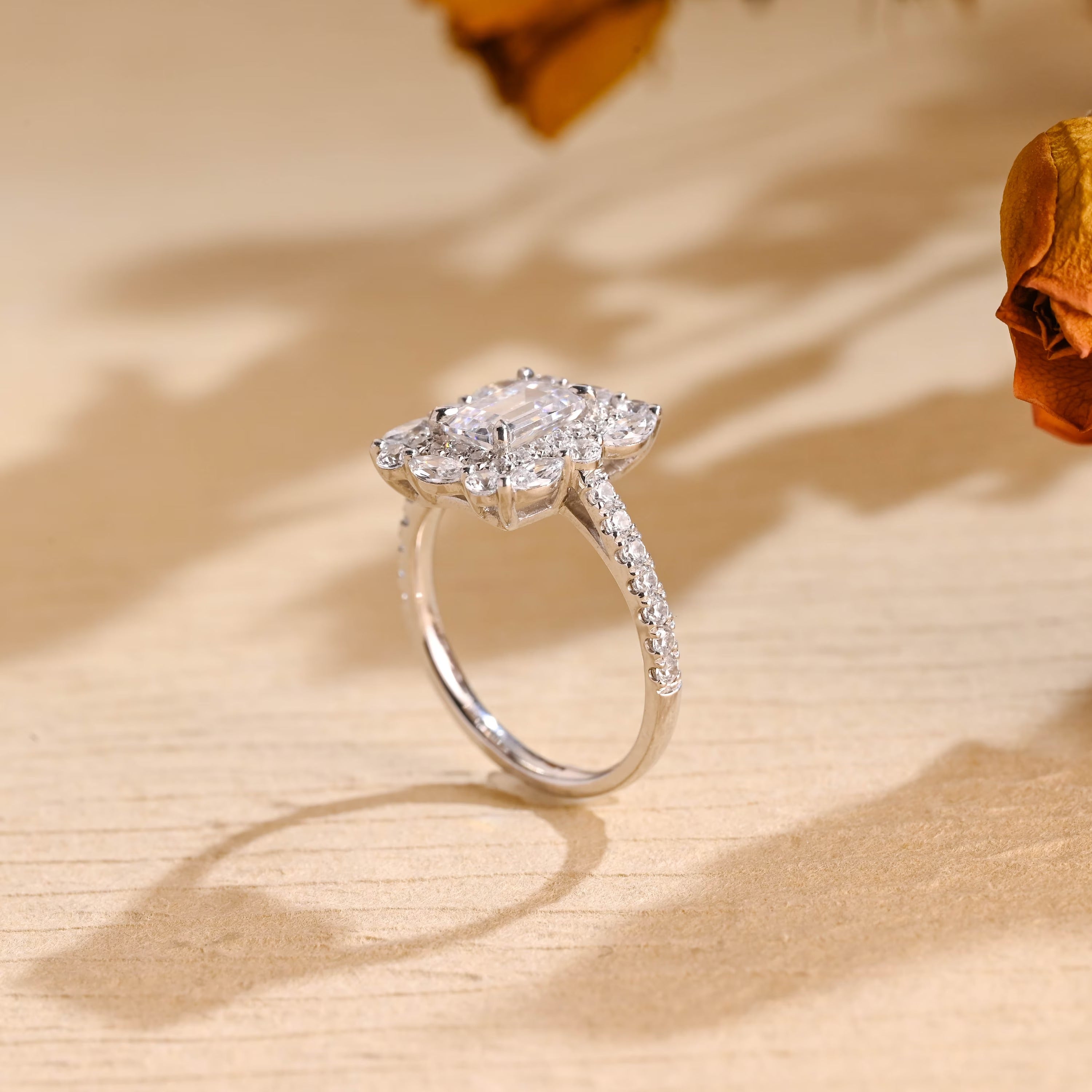 White Gold Moissanite Ring