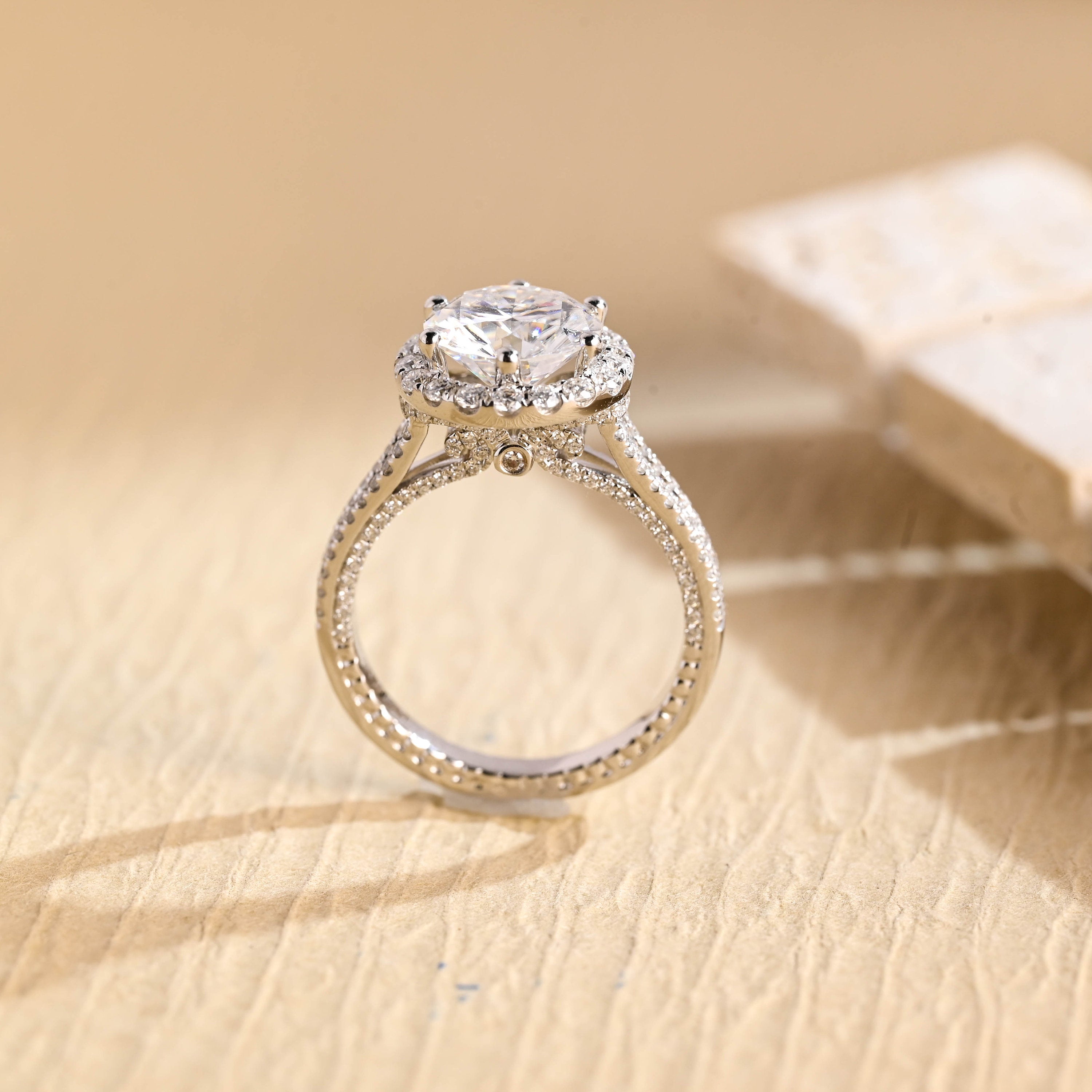 Luxury Halo Engagement Ring USA