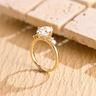 Buy Oval Cut Hidden Halo Diamond Moissanite Ring