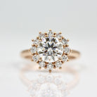 Vintage-inspired round moissanite engagement rings