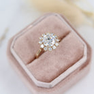 Moissanite and diamond engagement rings