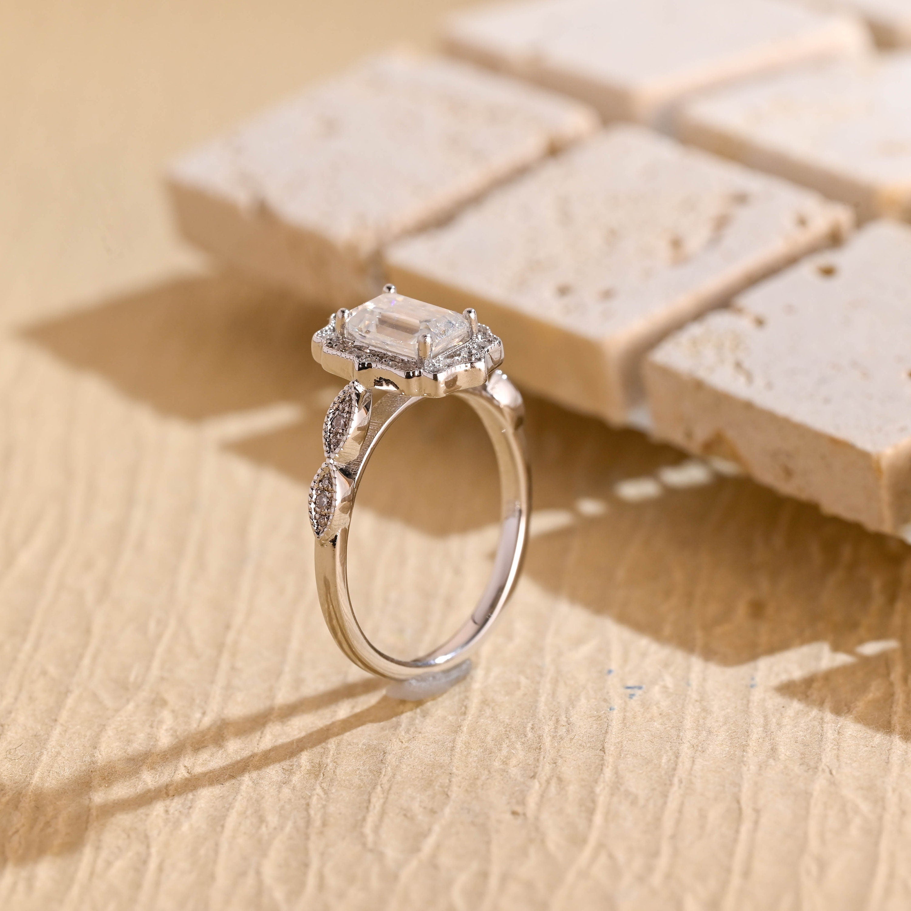 White Gold Moissanite Ring