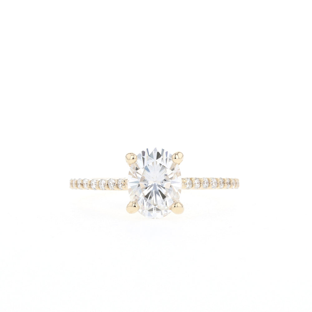 1.20CT Oval Pave Moissanite Diamond Engagement Ring